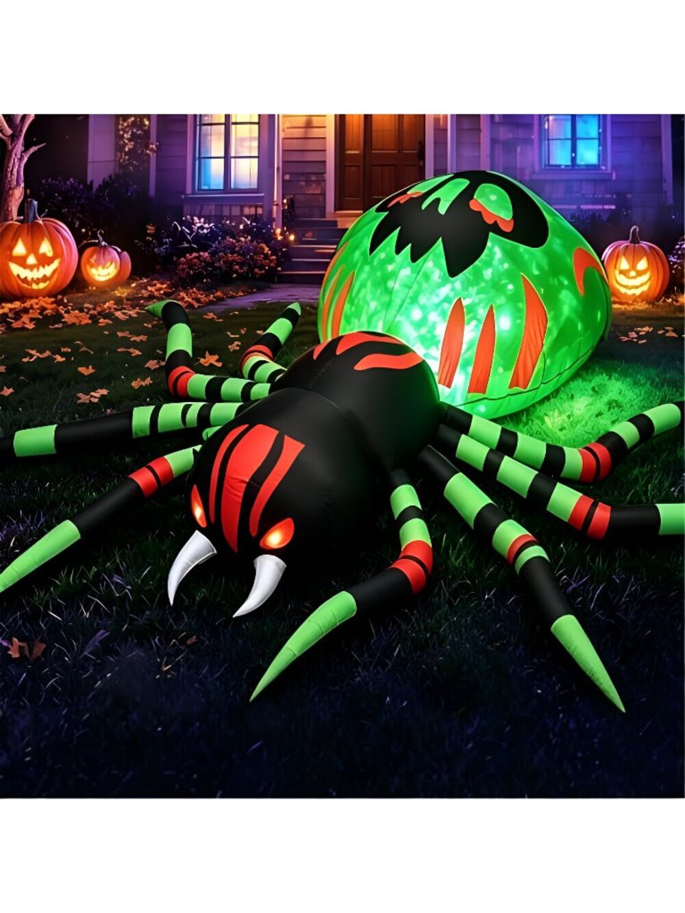 11FT Halloween Inflatables Spider Outdoor Decorations for Yard, Giant Blow up